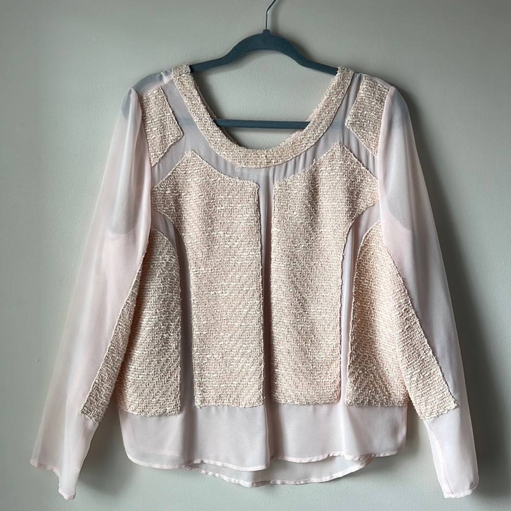 Aryn K Blush Sheer Top